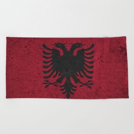 albanian flag Beach Towel