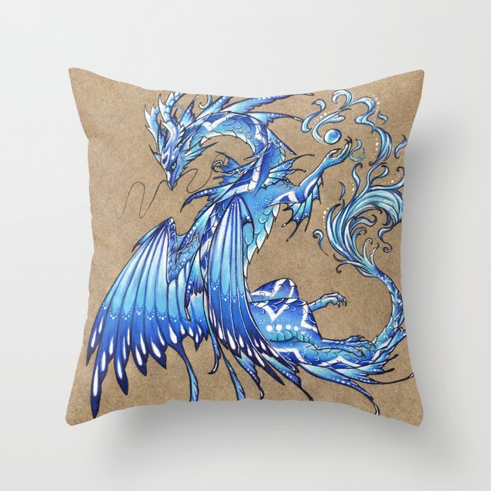 Water Dragon Throw Pillow By Alviaalcedo Society6