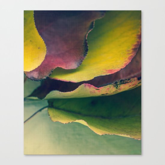 Fall Leaves II - Yellow, Lime Green, Red Purple Canvas Print