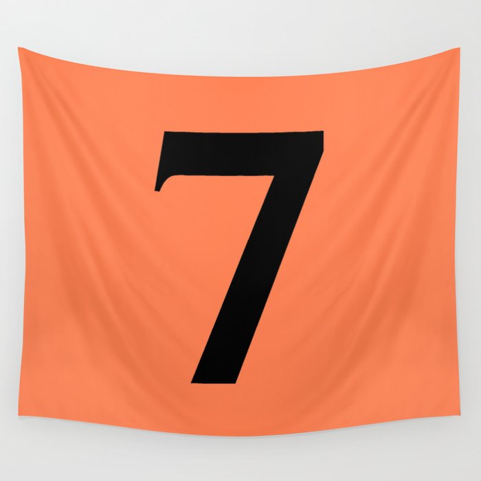 7 (BLACK & CORAL NUMBERS) Wall Tapestry