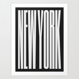 New York: B&W Typography Edition Art Print