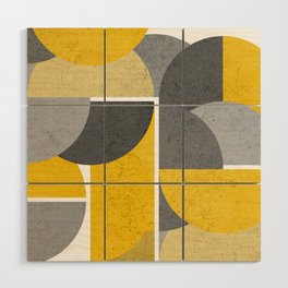 Modern Yellow and Gray Geometric 3 Wood Wall Art