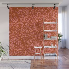 Summer Orange Saffron - Burnt Orange Color Abstract Botanical Nature Wall Mural