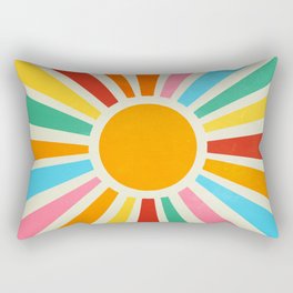 Retro Sunrise: Rainbow Edition Rectangular Pillow