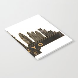 Tokyo Skyline Black and Gold Notebook