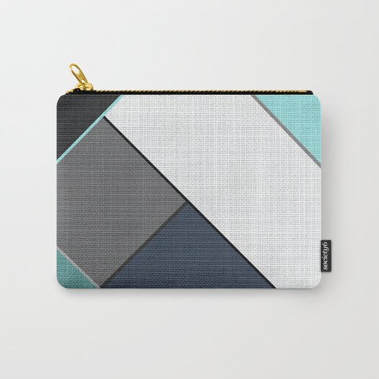 Grey-blue-black pattern . Abstraction . Patchwork . Carry-All Pouch