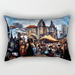 Medieval Fantasy Town Rectangular Pillow