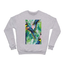 colorful parrots and exotic flowers Crewneck Sweatshirt