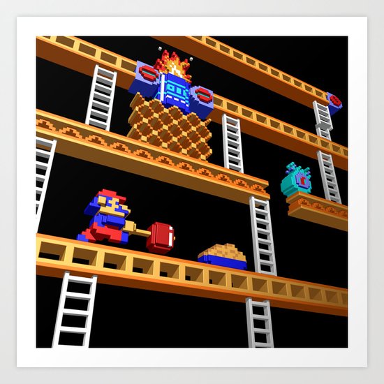 Inside Donkey Kong stage 2 Art Print