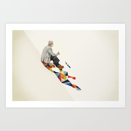 Walking Shadow, Lunch Art Print