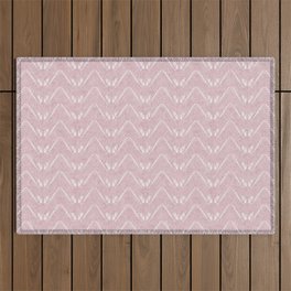 Nappy Faux Velvet Petal Chevron in Pale Pink Outdoor Rug