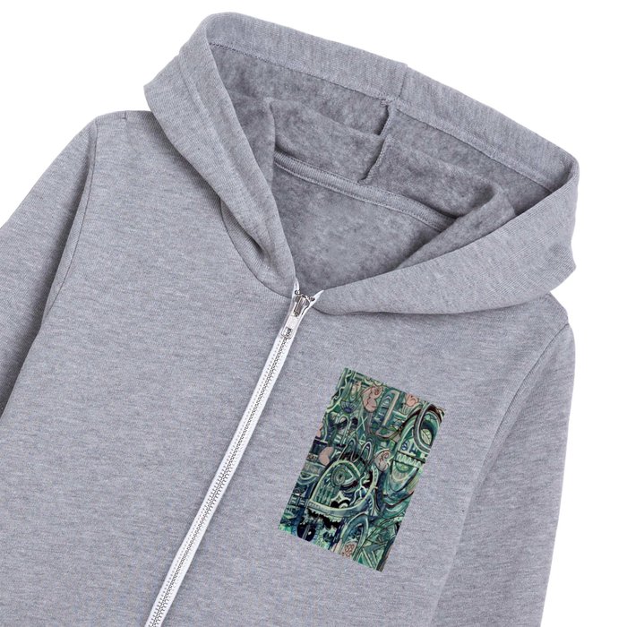 A Blue Dance with the Brush Kids Zip Hoodie