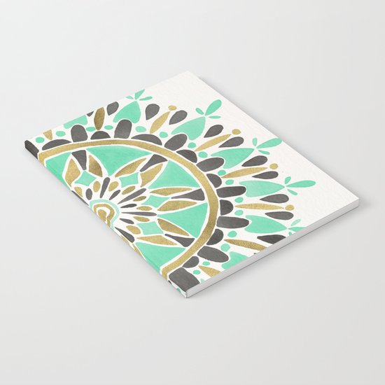 Mint & Gold Mandala Notebook