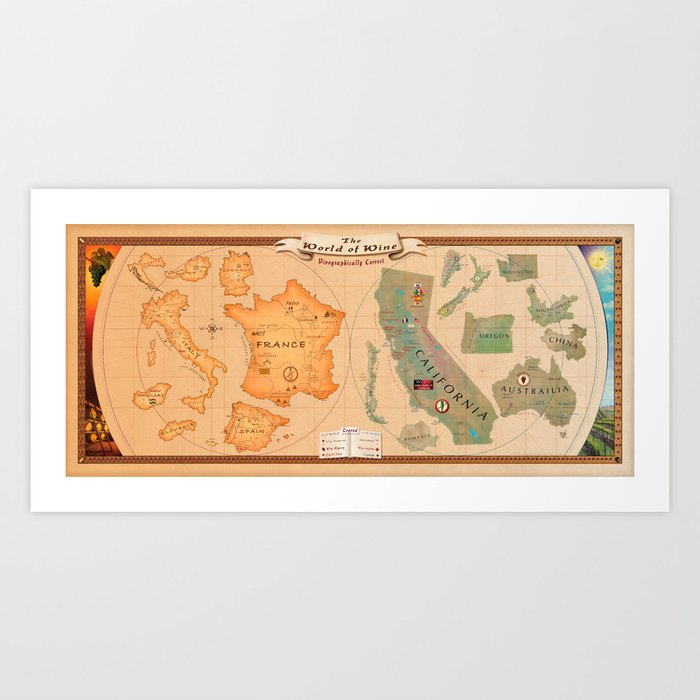World Of Wine Map Prints 