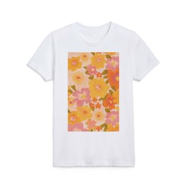 Yellow Garden Floral Pattern Kids T Shirt