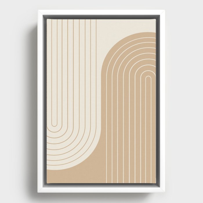 Two Tone Line Curvature LXV Framed Canvas