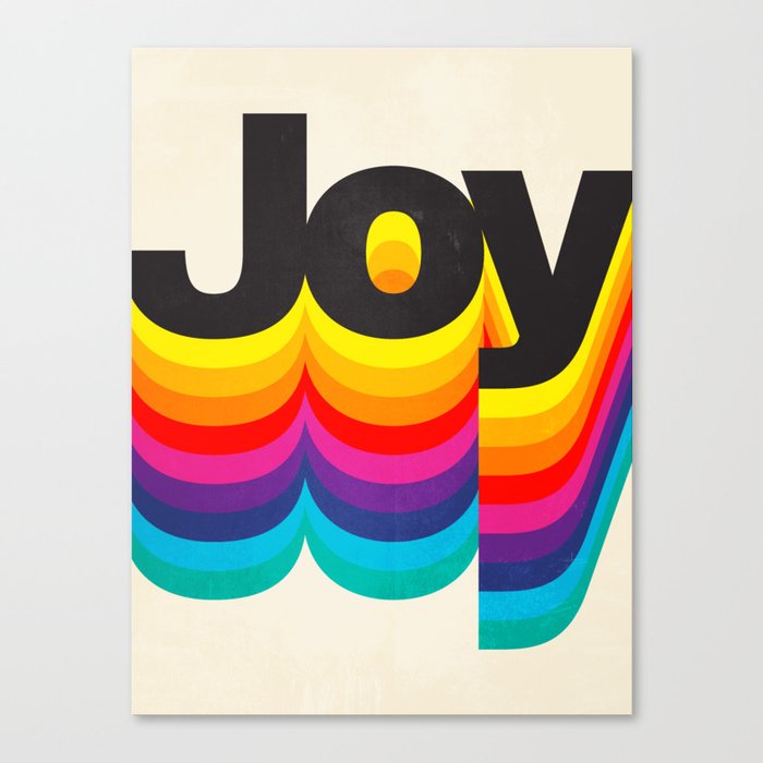 Joy: Retro Typography Edition Canvas Print