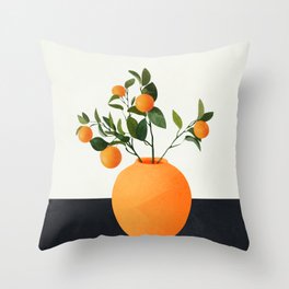  Orange Tree Branch in a Vase 02 Throw Pillow