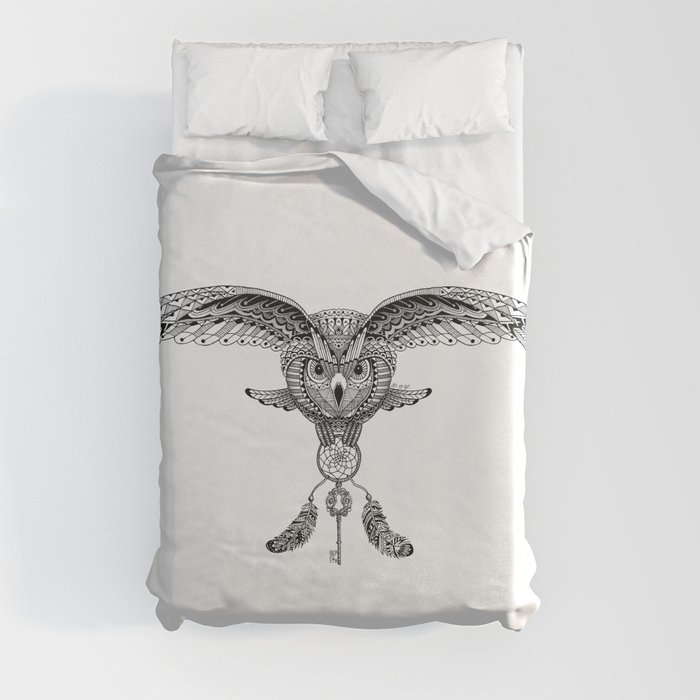 The owl is dreaming Duvet Cover