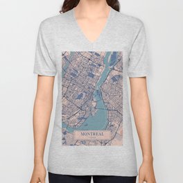 Montreal - Canada Breezy City Map V Neck T Shirt
