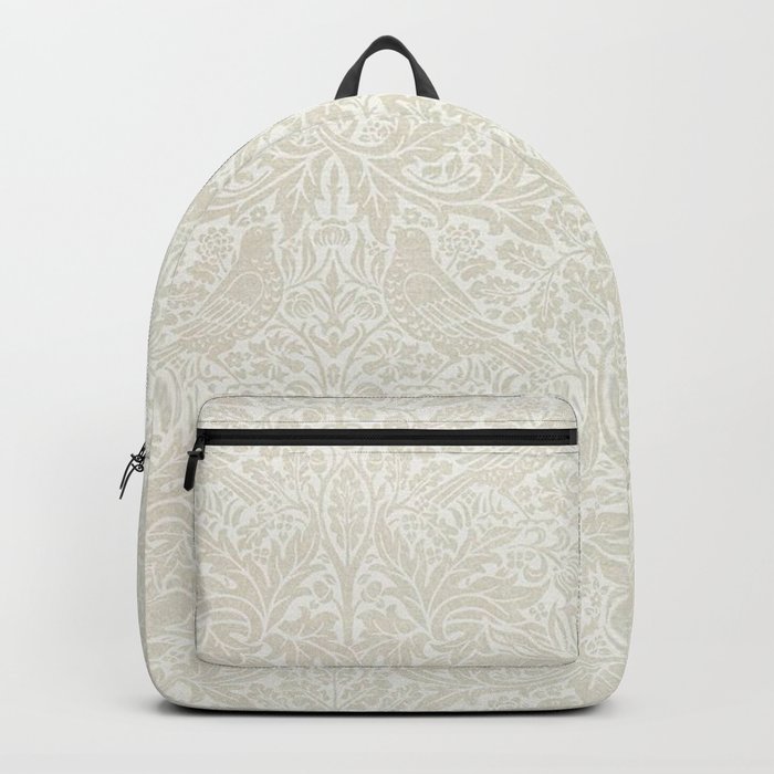 William Morris Pure Brer Rabbit White Clover Ivory Vintage Pattern Backpack