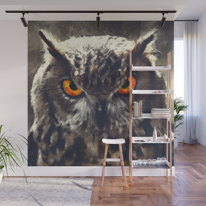 Owl Look Digital Painting Orcfn Wall Mural By Gxp Design Society6