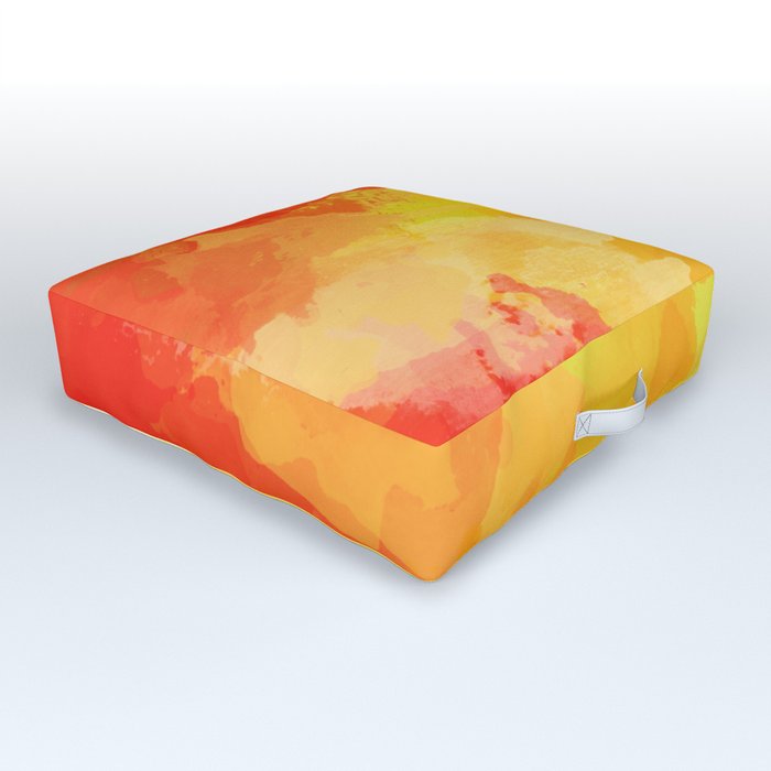 Colorful Abstract - red orange pattern Outdoor Floor Cushion