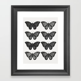 Monarch Butterfly - Black and White Framed Art Print