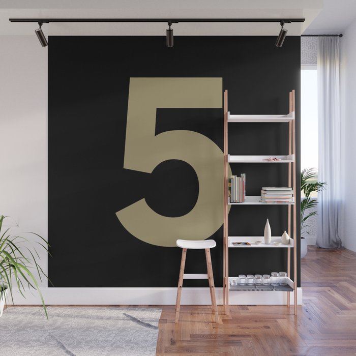 Number 5 (Sand & Black) Wall Mural