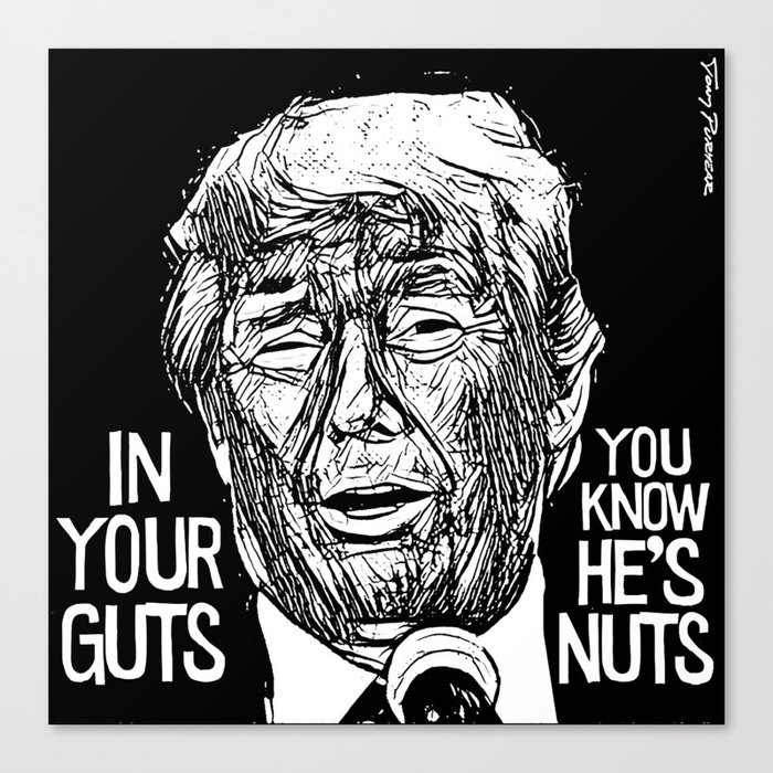 Trump: "IN YOUR GUTS, YOU KNOW HE'S NUTS" Canvas Print