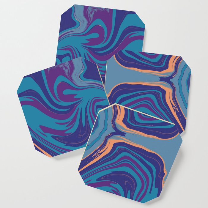 Symmetrical liquify abstract swirl 010 Coaster