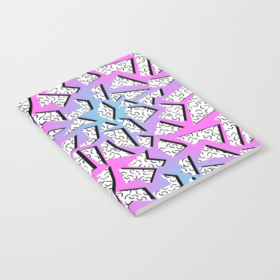 Gnarly - retro memphis throwback pattern print 1980s 80's style minimal modern pop art neon hipster Notebook