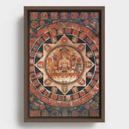 Buddhist Deity Moon God Chandra Mandala Framed Canvas