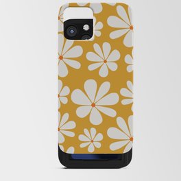 Retro Daisy Pattern - Golden Yellow Bold Floral iPhone Card Case