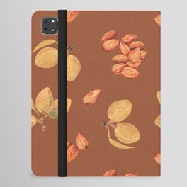 Almonds  Pattern Brown Background iPad Folio Case