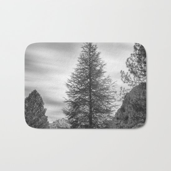 "Looking for the sky" Into the woods... BW Bath Mat