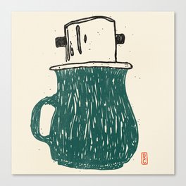 Ca Phe - Vietnamese Coffee // Teal Canvas Print