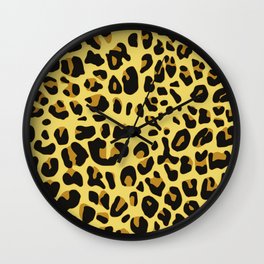 Hipster black yellow brown leopard animal print Wall Clock | Animalprintpattern, Shabbychic, Black, Vintage, Hipsterpattern, Brown, Abstract, Safari, Shabby, Leopardanimalprint 