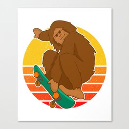 Skateboarding-Bigfoot-Retro-Sunset Canvas Print