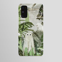 There's A Ghost in the Greenhouse Again Android Case | Nature, Digital, Vintage, Moss, Greenhouse, Creepy, Leaves, Exotic, Glass, Green 