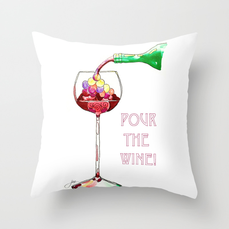 Pour The Wine Throw Pillow By Paintedapron Society6