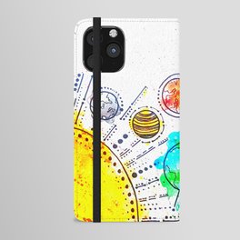 watercolor solar system iPhone Wallet Case