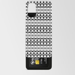Seamless abstract ethnic pattern vintage. Design horizontal shape black on white background.  Android Card Case