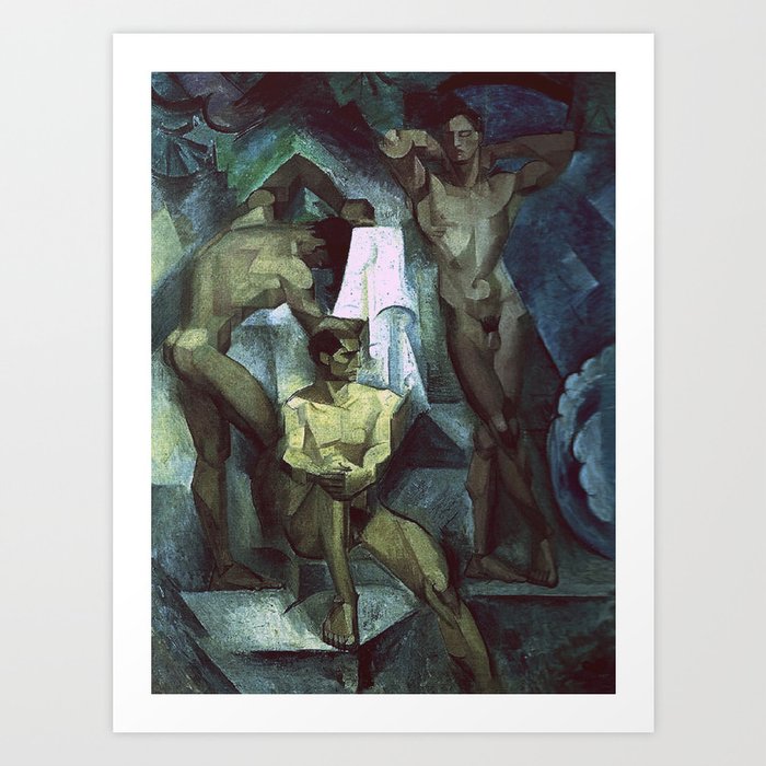 Young Bathers dark and moody Art Print