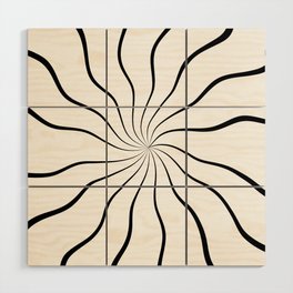 Wavy Rays (white/black) Wood Wall Art