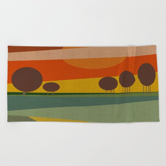 ABSTRACT SUNSET Beach Towel