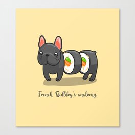 French bulldog maki sushi Canvas Print