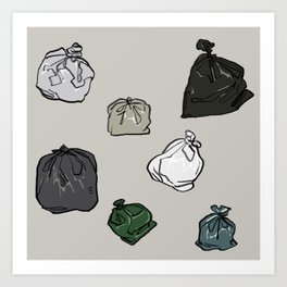 assorted pack of stuffed trash bag garbage / normal ver. Art Print
