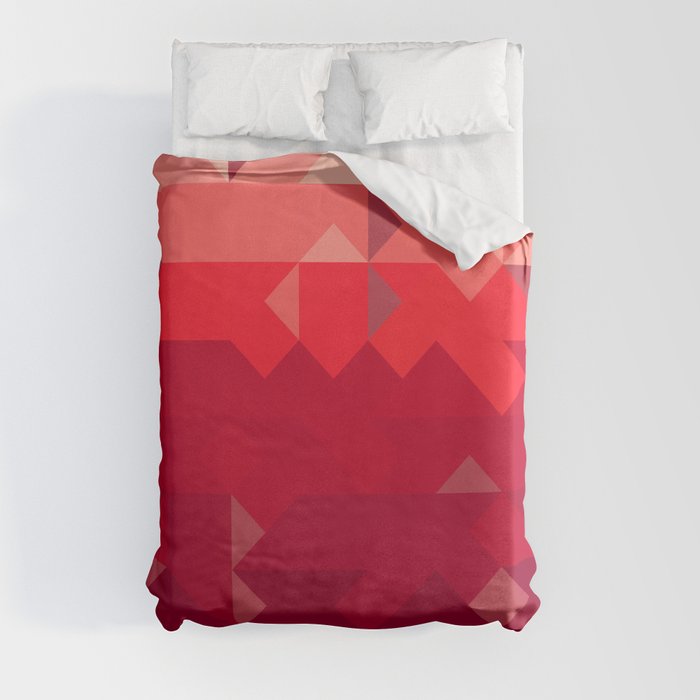 Red Triangles Duvet Cover
