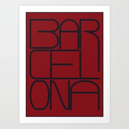 Barcelona Red Poster Art Print